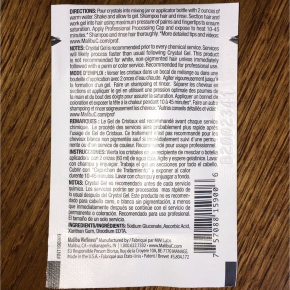 NEW! 2 Malibu C Crystal Gel Treatments + 2 Caps - Picture 5 of 9